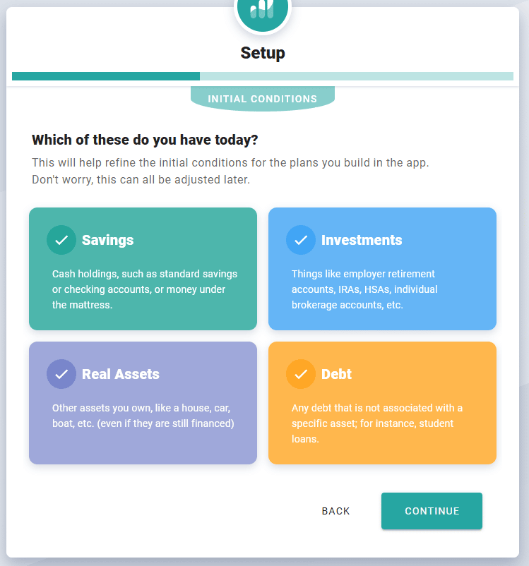 ProjectionLab Assets and Liabilities