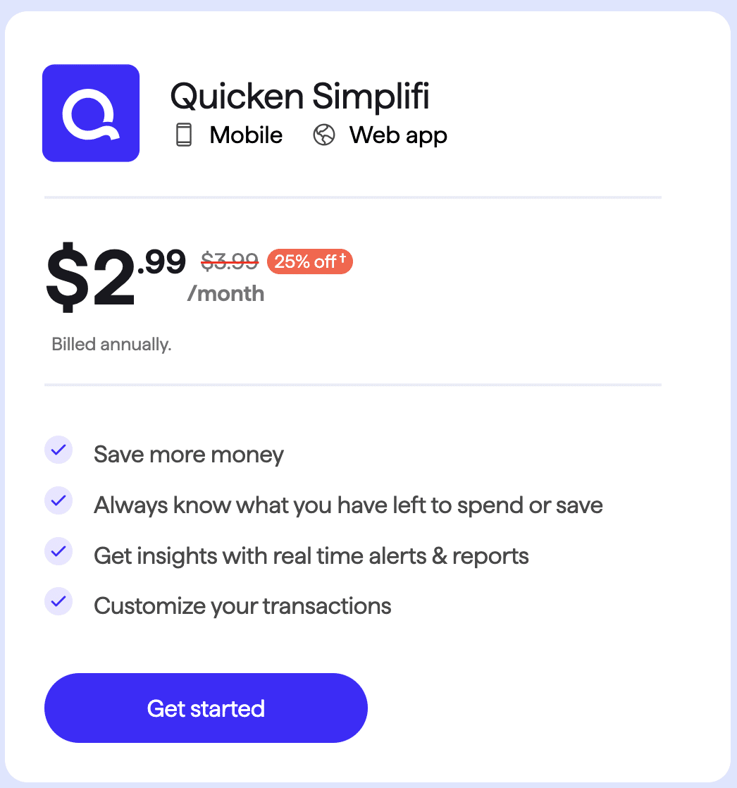 Quicken Simplifi Pricing