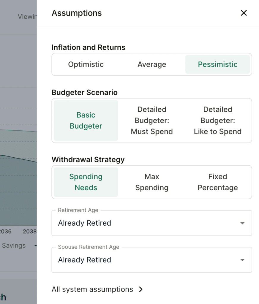 New Retirement assumptions