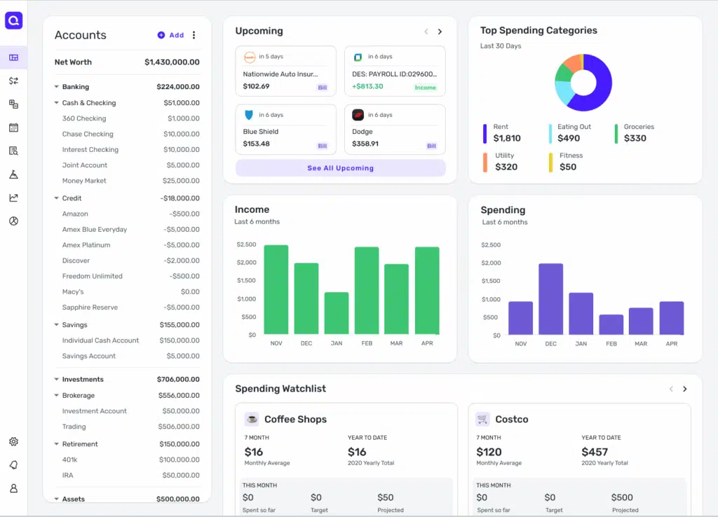Quicken Simplifi Dashboard
