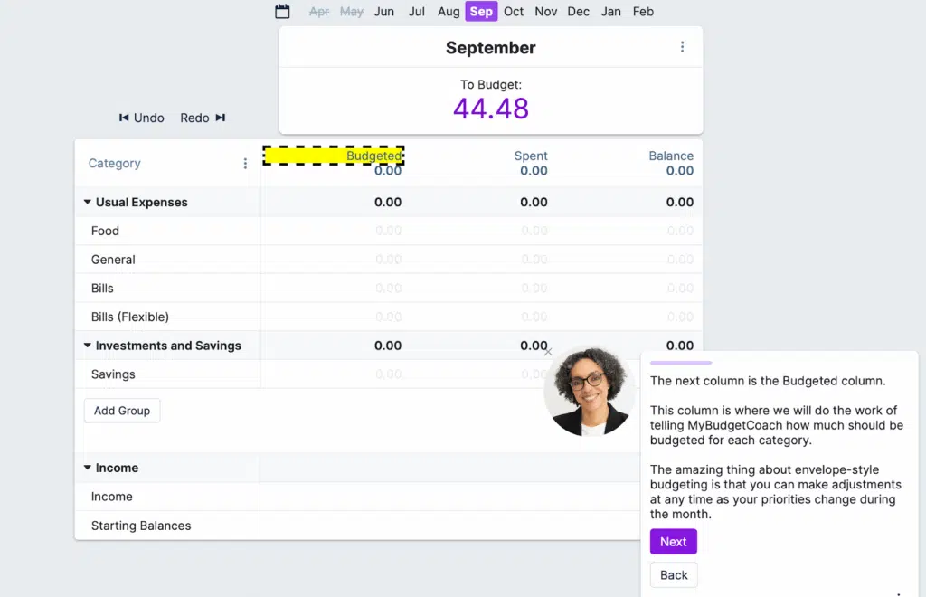 MyBudgetCoach budget