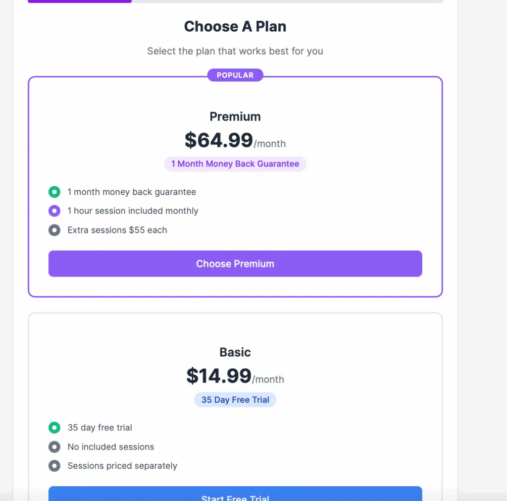 MyBudgetCoach plans